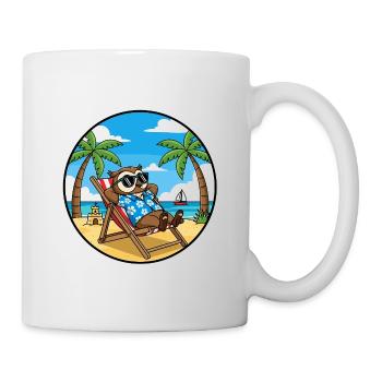 Coole Eulenstrandurlaub-Sommervibes - Tasse - Weiß - Rechts