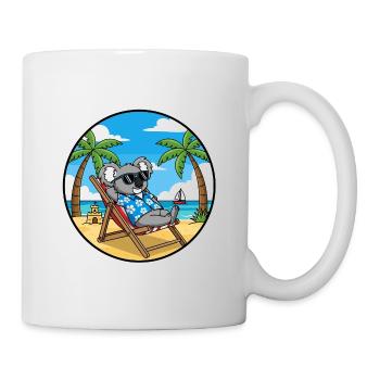 Coole Koala-Strandferien-Sommerstimmung - Tasse - Weiß - Rechts