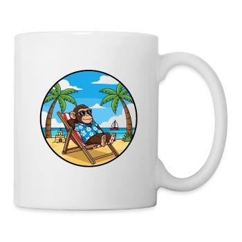 Coole Monkey Beach Vacation Summer Vibes - Tasse - Weiß - Rechts