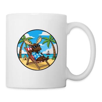 Coole Moose Beach Vacation Summer Vibes - Tasse - Weiß - Rechts