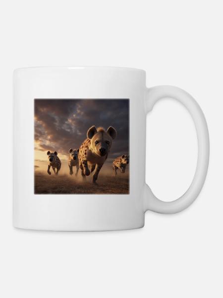 Hyänen Gruppe Savanne Wildlife Design - Tasse - Weiß