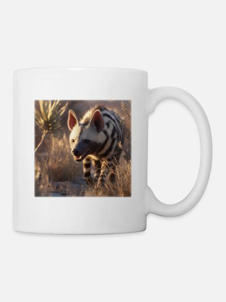Striped Hyena Desert Wildlife Nature Design - Mug - white