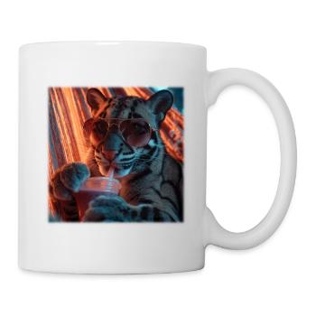 Chill Clouded Leopard Neon Hammock Design - Mug - white - Right