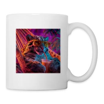 Chilled Leopard Hammock Neon Style - Mug - white - Right