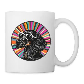 Chien avec des lunettes de soleil - Mug blanc - blanc - Droite