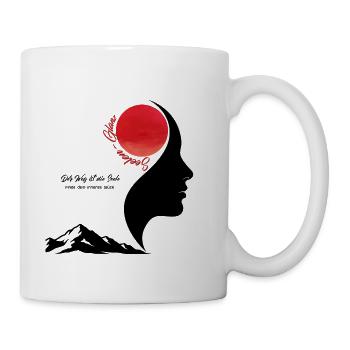 Silhouette Soleil-Lune avec Orbe Rouge - Mug blanc - blanc - Droite