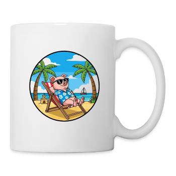 Cool Pig Beach Vacation Summer Vibes - Tasse - Weiß - Rechts