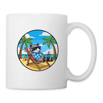 Cool Raccoon Beach Vacation Summer Vibes - Mug - white - Right