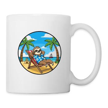 Coole Sloth Beach Sommer-Urlaubsstimmung - Tasse - Weiß - Rechts
