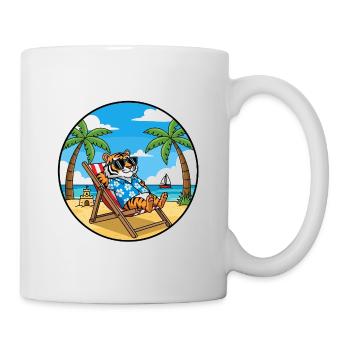 Coole Tiger Beach Vacation Sommer-Vibes - Tasse - Weiß - Rechts