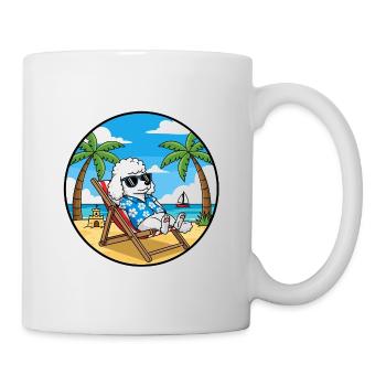 Coole Pudel-Strandurlaubs-Sommerstimmung - Tasse - Weiß - Rechts