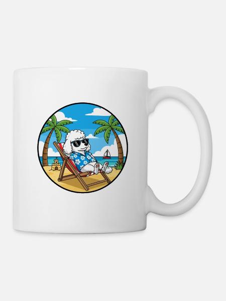 Coole Pudel-Strandurlaubs-Sommerstimmung - Tasse - Weiß