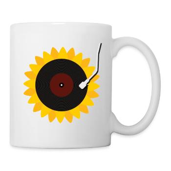 Sonnenblumen Schallplatte - Tasse - Weiß - Rechts
