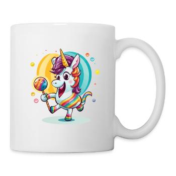 Regenbogen-Einhorn mit Lutscher - Tasse - Weiß - Rechts