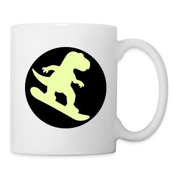 Kinder Snowboard Dinosaurier - Tasse - Weiß - Rechts