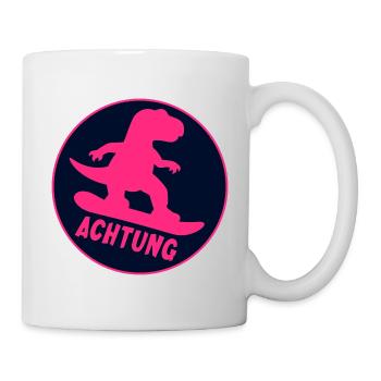 Kids Winter Sports Snowboarding Dinosaurs - Mug - white - Right