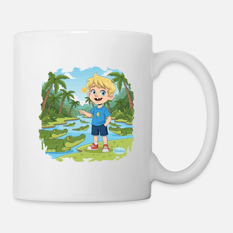 Bouno l’Aventurier dans le Marais des Crocodiles - Mug blanc - blanc