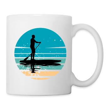 Paddleboard mit maritimer Atmosphäre im Retro-Stil - Tasse - Weiß - Rechts
