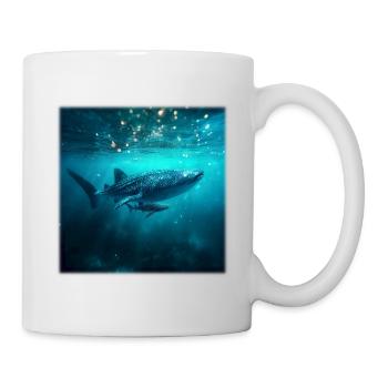 Walhai Mutter mit Baby Natur Unterwasser - Tasse - Weiß - Rechts