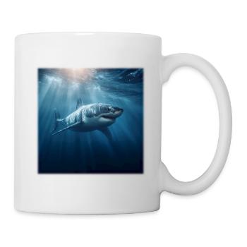 Great White Shark in Sunlight Design Ocean - Mug - white - Right