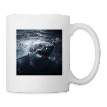 Great White Shark Attack Ocean Design - Mug - white - Right
