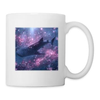 Whale shark in a magical sea of flowers Fantasy Design - Mug - white - Right