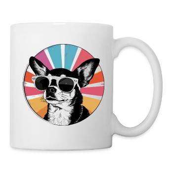 Chihuahua Retro Radial with Sunglasses - Mug - white - Right
