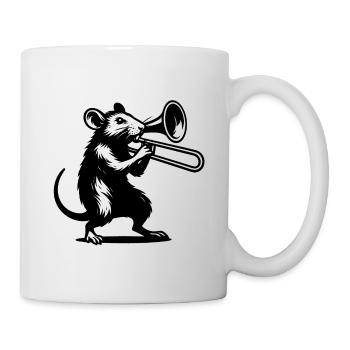 Bass rat with guitar - Mug - white - Right