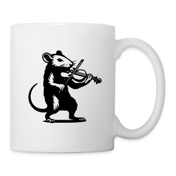 Violine spielende Ratte - Tasse - Weiß - Rechts