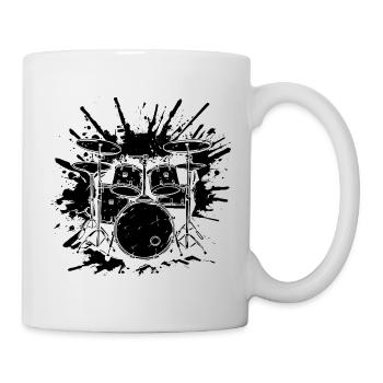 Schlagzeug Grafik - Tasse - Weiß - Rechts