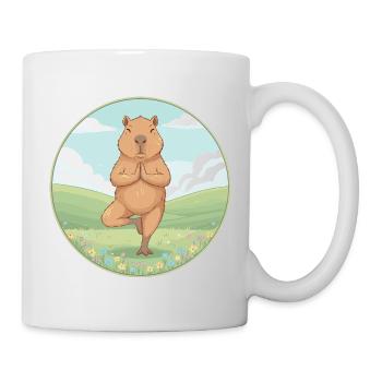 Zen Capybara Yoga Pose Achtsamkeitskunst - Tasse - Weiß - Rechts