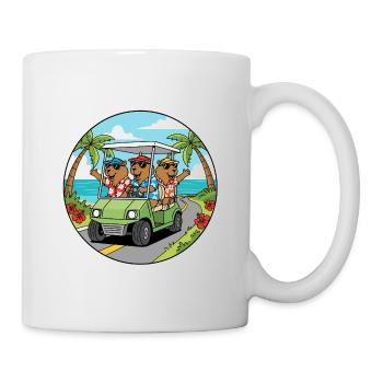 Strandurlaub Golfwagen Capybara Kunst - Tasse - Weiß - Rechts
