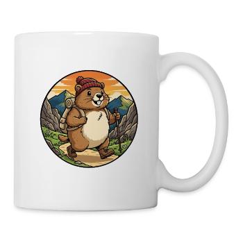 Fröhliches Wandern Marmot Mountain Trail Kunst - Tasse - Weiß - Rechts