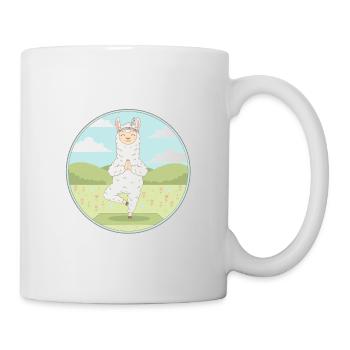Zen Yoga Llama Llamaste Meditation Kunst - Tasse - Weiß - Rechts