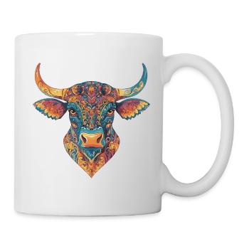 Bétail taureau multicolore - Mug blanc - blanc - Droite