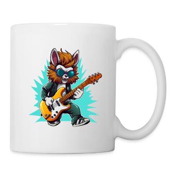 Gitarrowl Rockwolf with sunglasses - Mug - white - Right