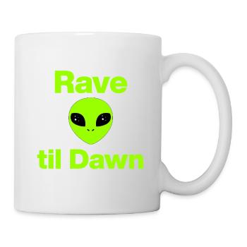 Rave à l’aube – Fête Alien ! Mayday, EDM - Mug blanc - blanc - Droite