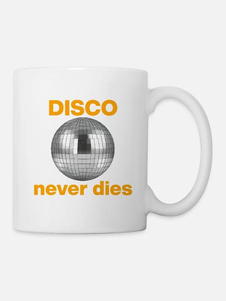 Disco never dies: Glitzer-Power! Discokugel - Tasse - Weiß