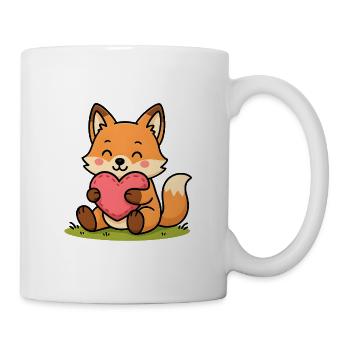 Kuschel-Fuchs mit Herz - Tasse - Weiß - Rechts