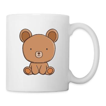 Cute Teddy Bear Adorable Kawaii Brown Animal Carto - Mug - white - Right