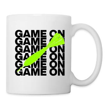 On y va : Attaque à la fléchette ! CENT quatrevingt, flèche verte - Mug blanc - blanc - Droite