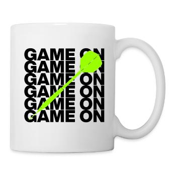 On y va : Attaque à la fléchette ! CENT quatrevingt, flèche verte - Mug blanc - blanc - Droite