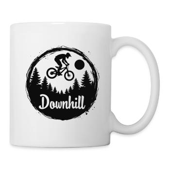 Downhill Mountain Bike Adventure in the Forest - Mug - white - Right