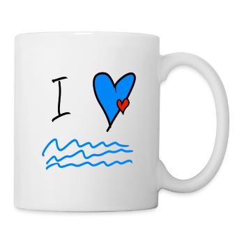 Sea Love Heart Waves Illustration - Mug - white - Right