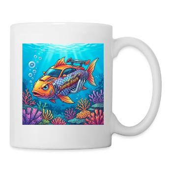 Tuning Fisch - Tasse - Weiß - Rechts