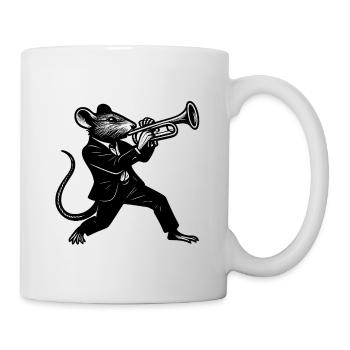 Jazzrat Trompeter im Anzug - Tasse - Weiß - Rechts