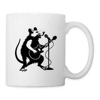 Ratterrock star with guitar - Mug - white - Right