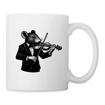 Rattengeiger im Smoking Violine Geige - Tasse - Weiß - Rechts
