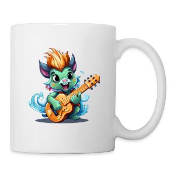 Mythical creature guitarist on the beach - Mug - white - Right