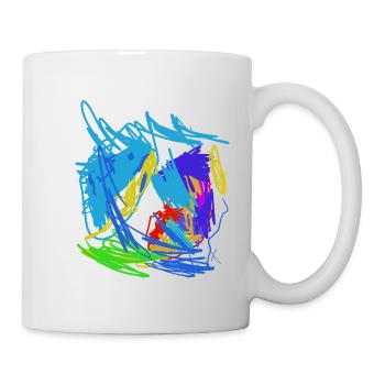 Buntes Chaos Farbige Skizzen - Tasse - Weiß - Rechts